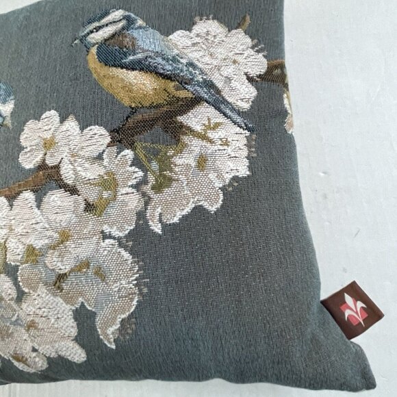 Art De Lys Bird On Floral Blossom Branch Made in France Throw Pillows Stunning - Picture 3 of 8
